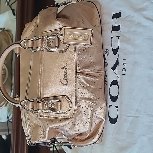 Coach Metallic Gold Satchel - Picture 2 of 8